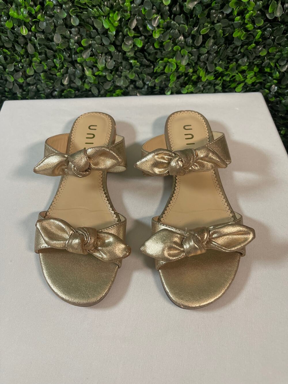 Unisa, Gold Slip On Sandals, Women’s Size 7.5
